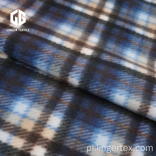 Print Check Design Brushed Velvet Fabric